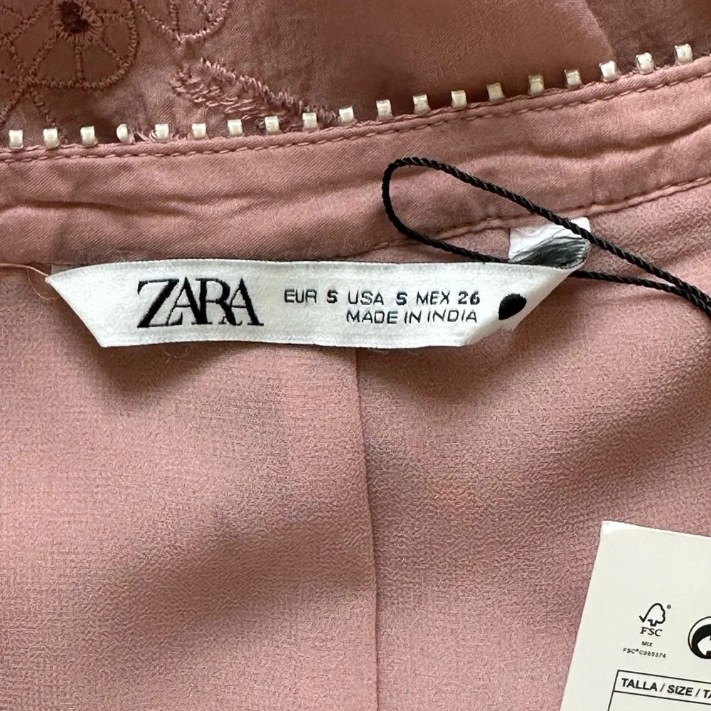 Zara‎ Dusty Rose Maxi Dress Spaghetti Strap Embroidered Lace, Sundress